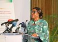 Kandia Camara, présidente du Sénat, à l’ouverture du Salon des Collectivités territoriales 2026 à Abidjan.