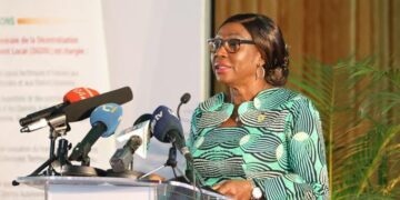 Kandia Camara, présidente du Sénat, à l’ouverture du Salon des Collectivités territoriales 2026 à Abidjan.